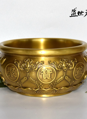 黄铜风水招财客厅摆件小号存钱罐