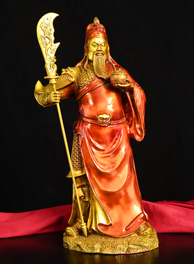 纯铜关帝圣君招财摆件