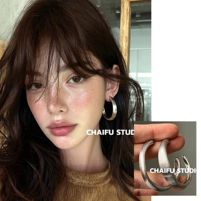 ins日韩极简百搭C形耳环耳钉