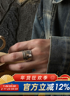 欧美中性朋克风宽版夸张戒指