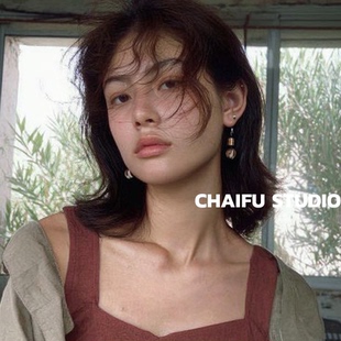 柴夫工作室/E507 东方神韵天然木质植物耳环清冷禅意古典气质耳钩