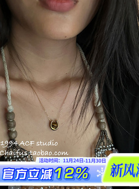 法式复古多元素钛钢吊坠项链