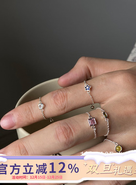 INS小清新多元素几何锆石指链
