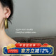 柴夫工作室 R228 欧美古铜U型镂空耳扣简约哑光质感金属大气耳环