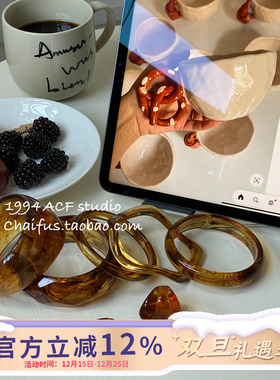 新中式复古树脂不规则纹理手镯