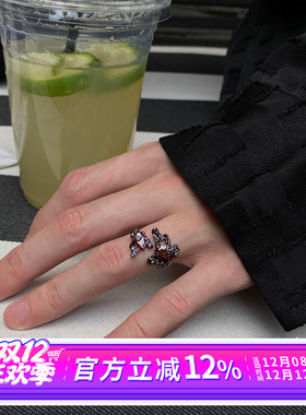 法式甜酷风不规则开口戒指