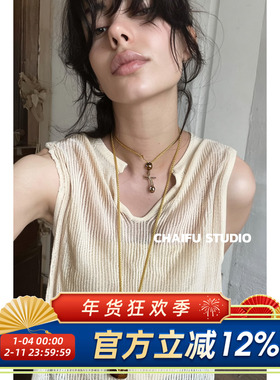 欧美风夸张树脂十字架吊坠长链