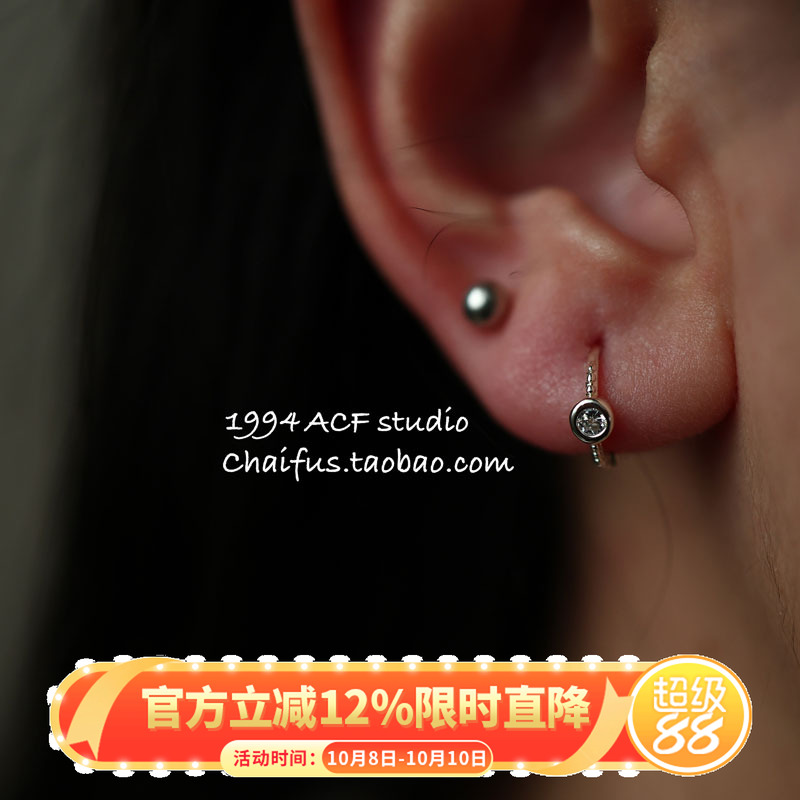 ins小巧迷你几何锆石耳扣