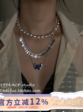 韩系轻奢冷淡几何树叶项链