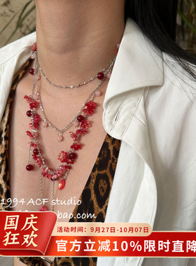 欧美暗夜辣妹多层串珠流苏项链