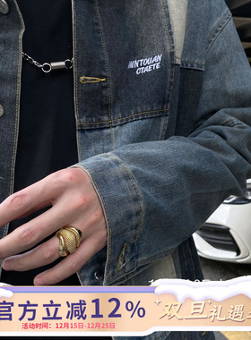 柴夫工作室/J249 美式嘻哈异形宽版编织戒指夸张金属开口食指戒