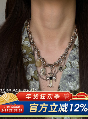 欧美嘻哈复古叠戴辣妹项链
