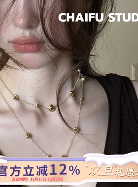 法式冷淡风肌理感金属项链