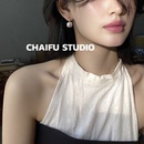 优雅淡粉方糖珍珠耳环复古巴洛克气质耳钩 法式 柴夫工作室 R795