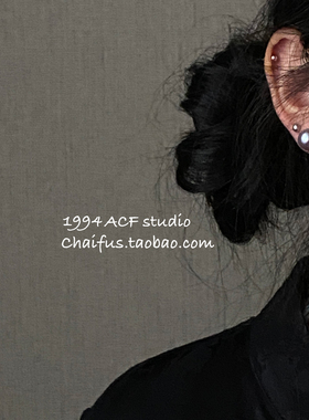 柴夫工作室/E434 韩系简约优雅几何珍珠耳钉复古气质高级感耳环