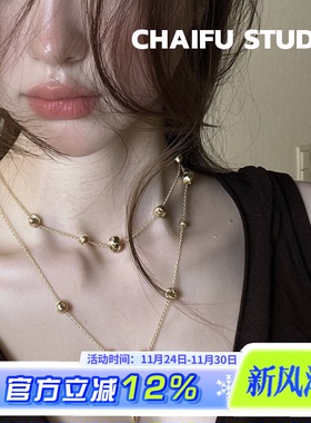 法式冷淡风肌理感金属项链