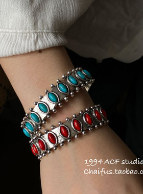 中古民族风仿松石手镯