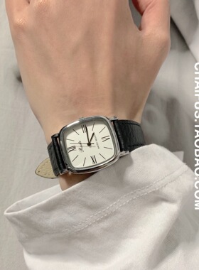 Chaifu studio /A82 方盘复古刻度情侣日本机芯手表皮带罗马