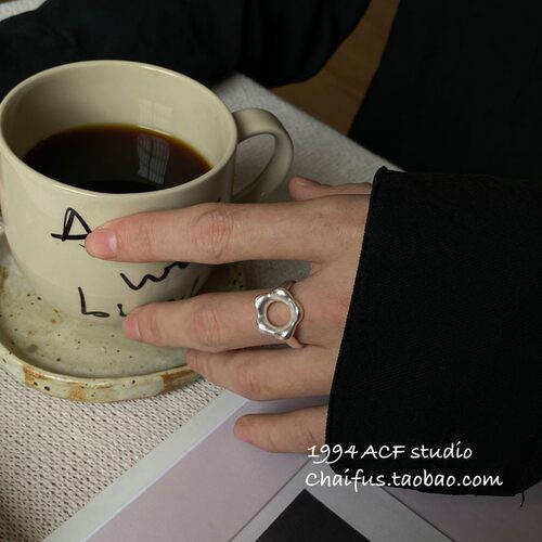 欧美轻奢极简素圈开口戒指