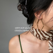 柴夫工作室 欧美简约嘻哈几何方形耳钉百搭复古朋克夸张耳环 E121