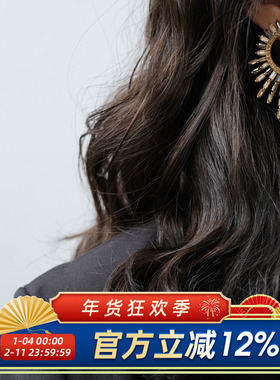 柴夫杂货铺 /E308欧美风个性高级气质设计感璀璨撞色微镶锆石耳钉