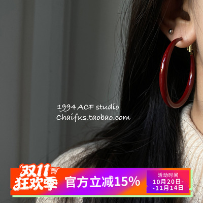 欧美辣妹几何镂空方形耳圈