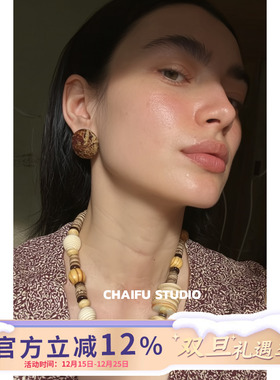 波西米亚风木质串珠项链