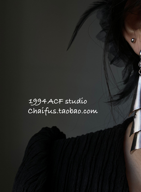 柴夫工作室/R811 港风小众肌理感几何耳环个性冷淡风金属流苏耳饰