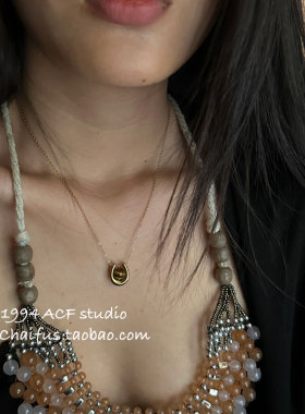 法式复古多元素钛钢吊坠项链