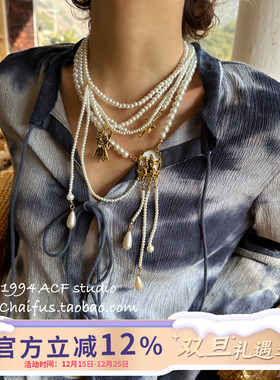 复古宫廷风天使多层叠戴珍珠项链