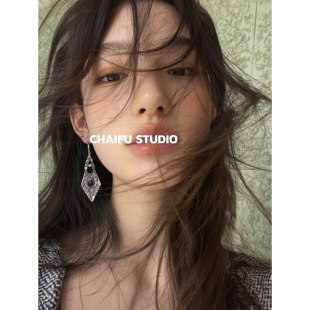 复古菱形雕刻几何耳环小众苗疆度假风耳饰 新中式 柴夫工作室 R196