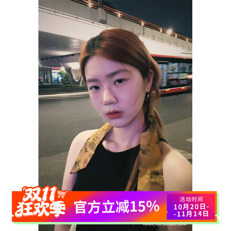 新中式水墨荷叶复古扎发发带