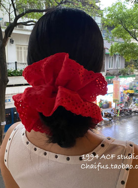 ins风超大多层蕾丝花边发绳