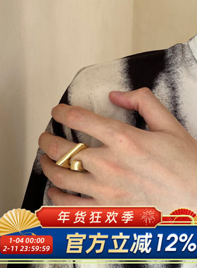 欧美冷淡风交错开口戒指