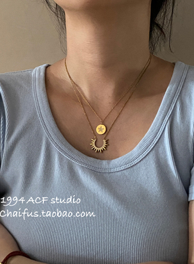 ins轻奢几何爱心小巧项链