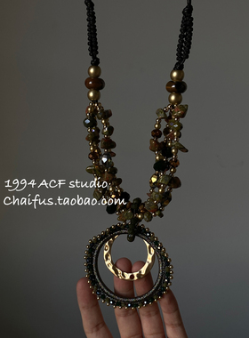 中古回流天然石串珠项链