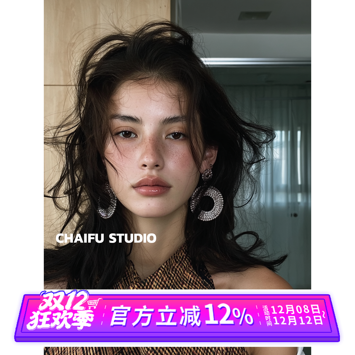 欧美奢华晚宴爆闪水钻耳钉