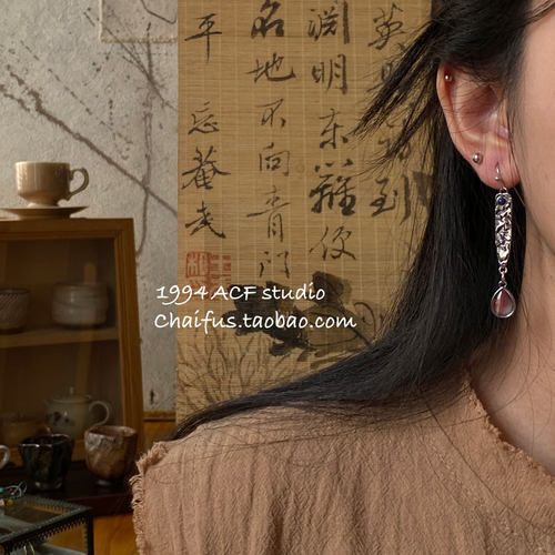 中东古老雕刻图腾不对称耳环