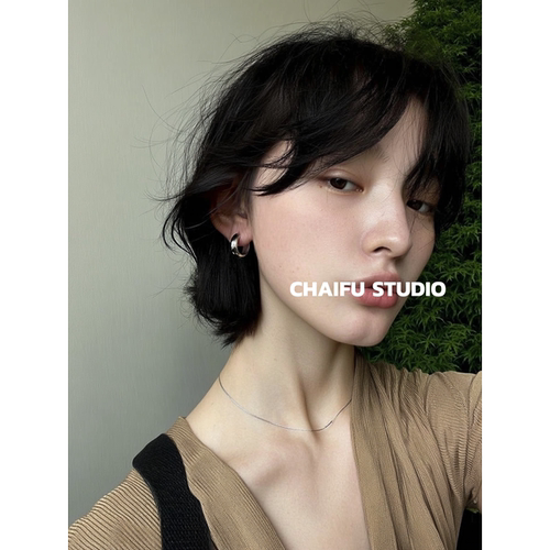 日韩风极简百搭素金小耳扣