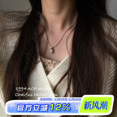 港风复古小众水滴吊坠项链