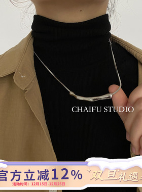 柴夫工作室/X204 日系极简线条高级ins百搭冷淡风气质小众项链