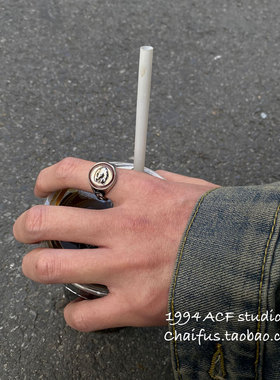 柴夫工作室/J254 简约百搭彩色爱心锆石复古链条设计感戒指指环