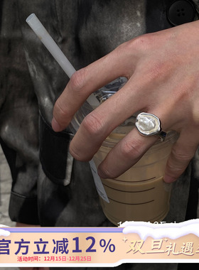 法式复古不规则珍珠开口戒指