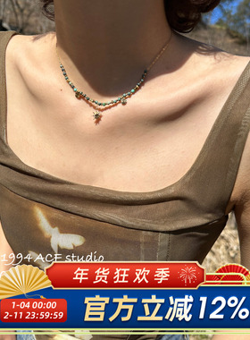 法式轻奢串珠太阳花项链