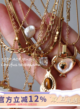 INS极简立体爱心吊坠项链