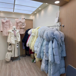 深圳南油高端新款韩版长款中长款羽绒服90白鸭绒品牌女装货源