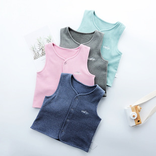 儿童马甲秋冬新款德绒双面穿背心 男女童外套马甲保暖正反面条纹