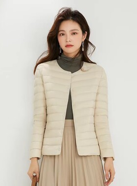 2024年新款秋冬90绒轻薄羽绒服女超轻短款内穿压缩便携式内胆外套