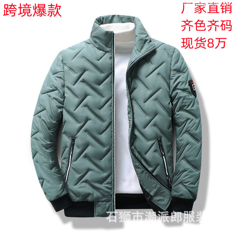 跨境男士外套秋冬季新款男装棉衣韩版潮流短款立领轻薄男棉服厂家