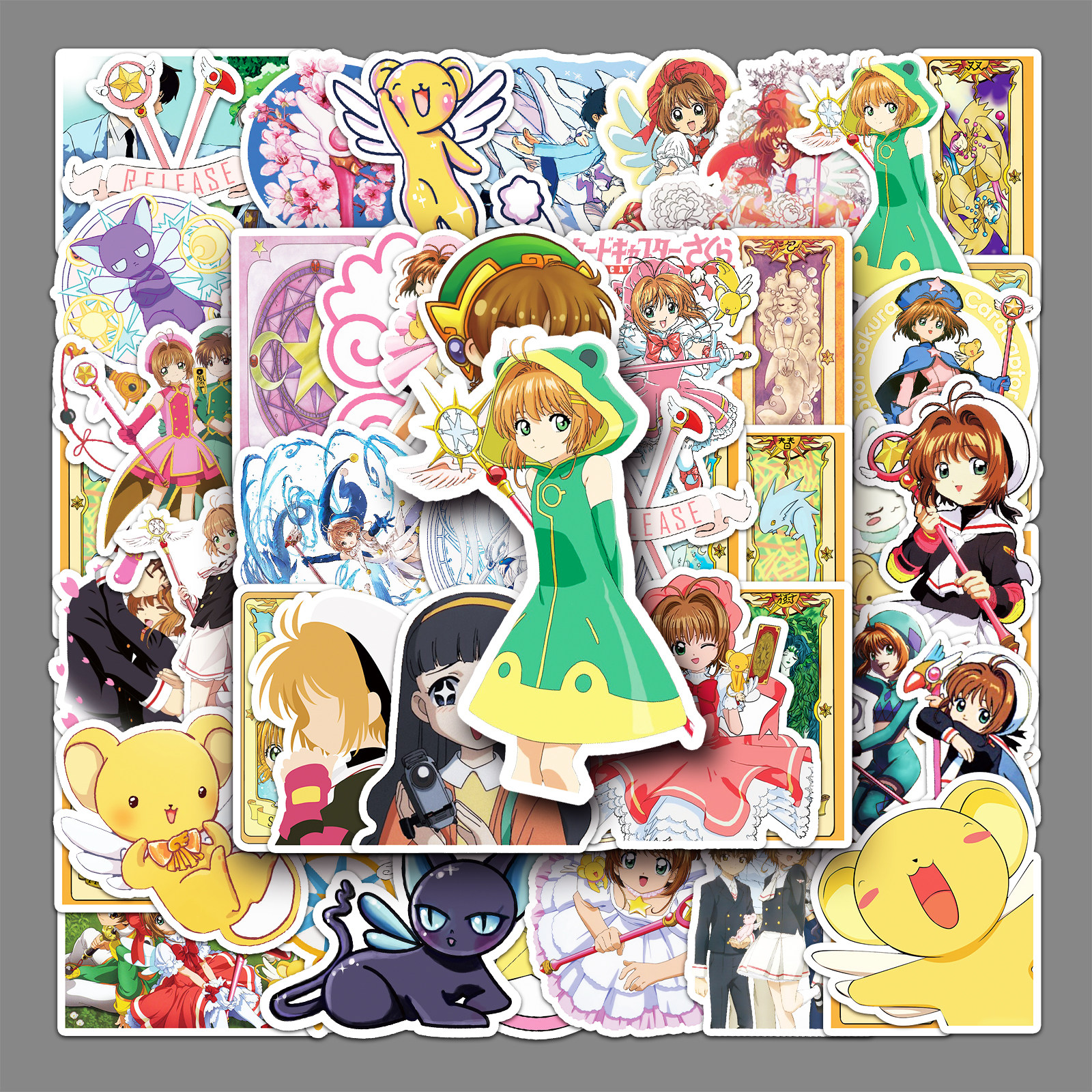 50张动漫百变小樱二次元卡通涂鸦贴纸行李箱汽车冰箱外贸装饰贴